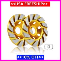 2 Pcs 4 inch Diamond Segment Grinding Wheel Disc Grinder Cup Concrete Stone Cut