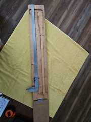 Vintage STALEX 26″ Heavy-Duty Vernier Caliper In Wooden Tray Made In Sweden