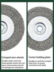 4in Crimped Wire Wheel Brush 5/8-11 Angle Grinder Rust Removal