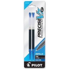 Pilot Precise V7 RT, 3 Pens With 4 Packs of Refills, Blue Ink, 0.7mm Fine Point
