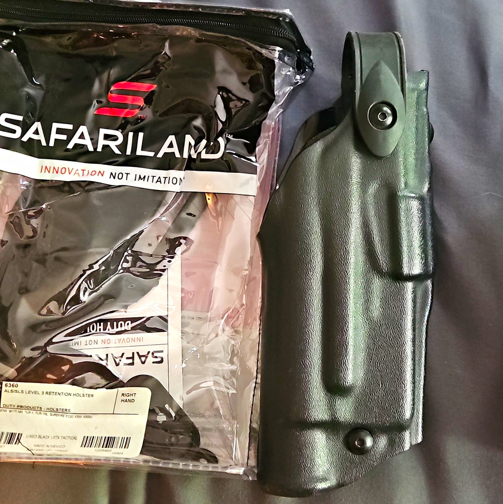 Two Safariland 6360 ALS/SLS Level 3 Retention Holster RH Black STX, Basket Weave