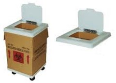 Reusable Biohazard Waste 4-Wheel Dolly Hamper Set Lid & Base for 18×18” Boxes