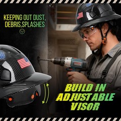 Hardhats size range from 53-63cm/ 20.86-24.80 inch, Bright Black Carbon…
