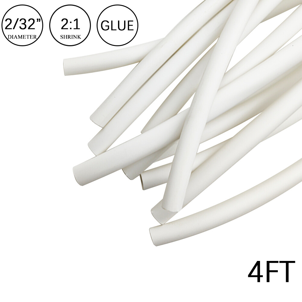 2:1 White Heat Shrink Tubing Tube Glue Waterproof Dual Wall Wires Wrap