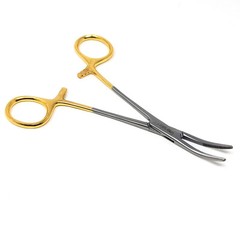 Kelly Hemostat Locking Forceps 5.5″ Curved Surgical Veterinary Instrument Gold