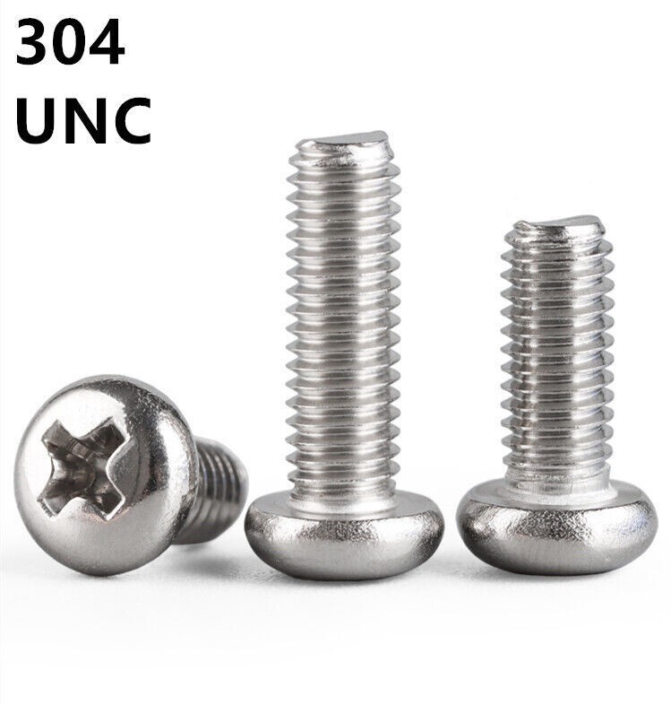 304 Stainless Steel Phillips Cross Pan Head Machine Screws 10# 12# 1/4 5/16 3/8