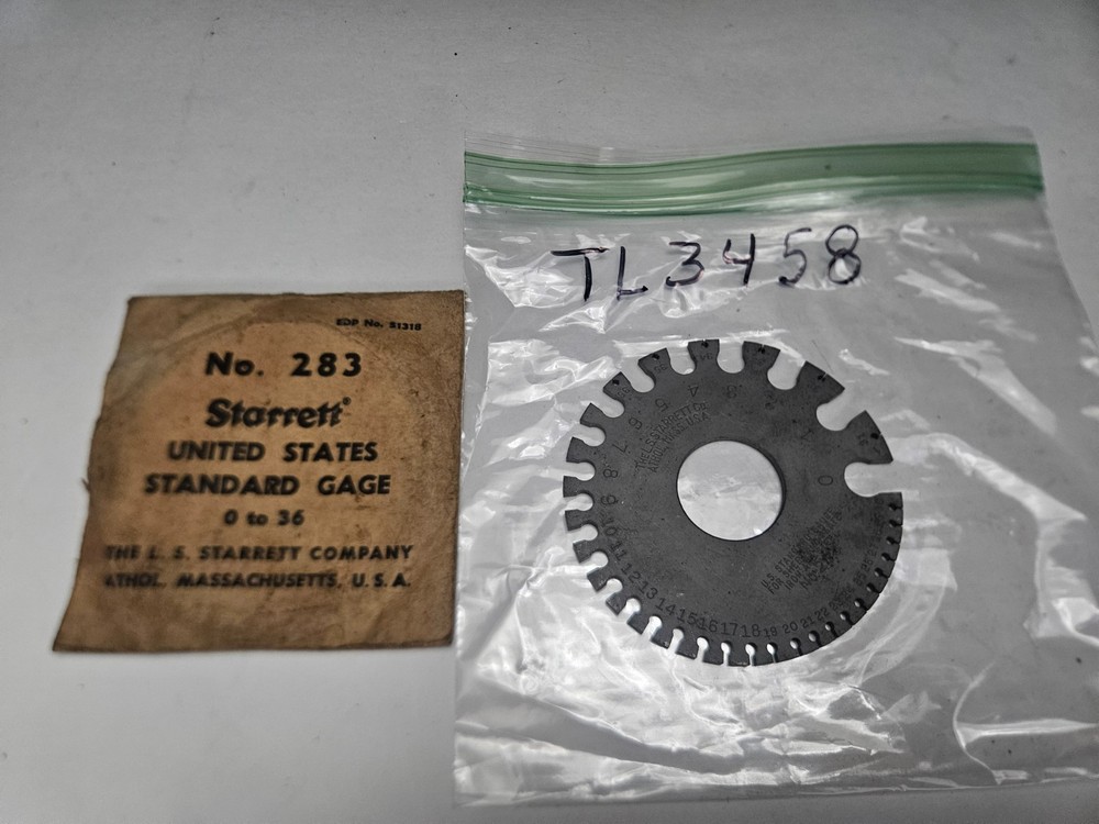 STARRETT #283 USA STANDARD WIRE GAGE 0 – 36 (TL3458)