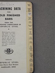 Republic Steel Machining Data For Cold Finished Bars Metals Book 1957