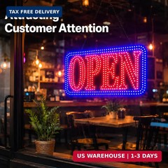 LED Open Signs for Business, High-Brightness Open Sign with Remote Control, 16.5