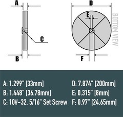 8″ Spreader Spinner Disk Replacement Buyers 3013824 for ATVS15A UTVS16 with Set