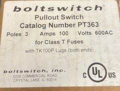 Boltswitch Pullout Switch PT363