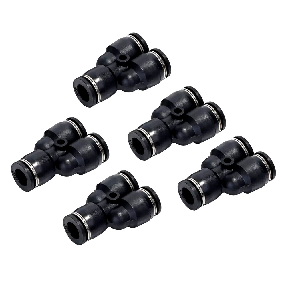 Air Line Union Push To Connect Air Fittings Y-Spliter For 3/8″ OD Pneumatic 5Pcs