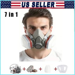 7in1 Half Face Gas Mask 6200 Respirator Safety Protect Painters Respirator