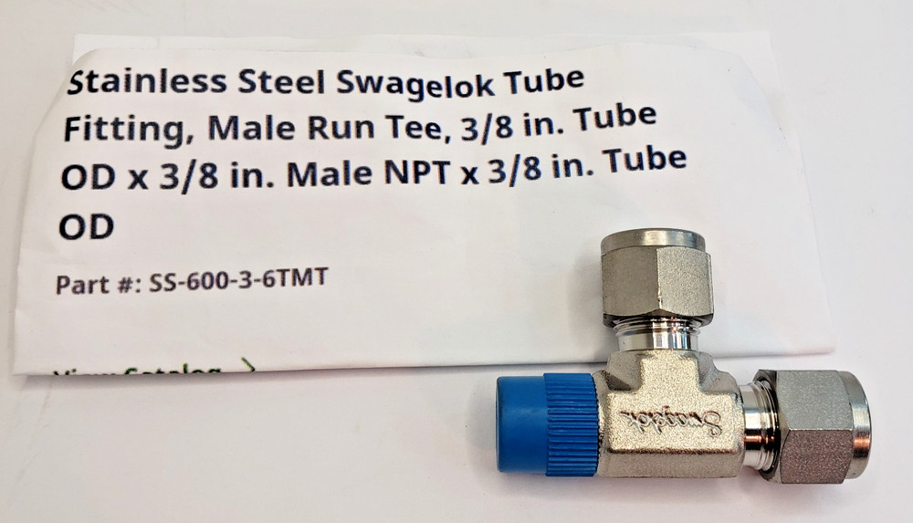 1 Swagelok Stainless Steel Male Run 3/8″ Tube x 3/8″ Male NPT SS-600-3-6TMT