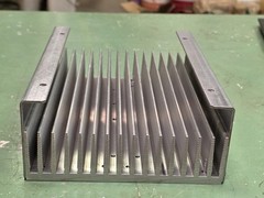 Machined Aluminum Heat Sink 10×6.5×1.75″ With Mount Flanges ~6 Pounds