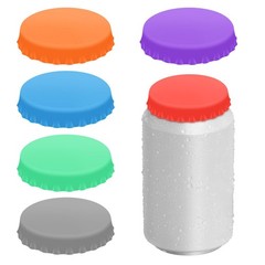 6 PCS Silicone Soda Can Lids,6 Color BPA-Free Reusable Silicone Can Covers, C…
