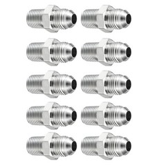 10Pack Hydraulic Hose Adapter Fittings 3/8″ JIC 37° Male x 1/4″ NPT Male w/Cover