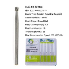Wave Dental Carbide Burs 25mm Surgical Damond Burs Round Ball FG SURG 1 2 3 4 5
