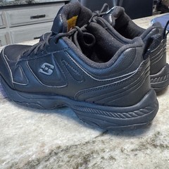 Skechers Work Shoes Women 7.5 Black Relaxed Fit Memory Foam Slip Resistant 77200
