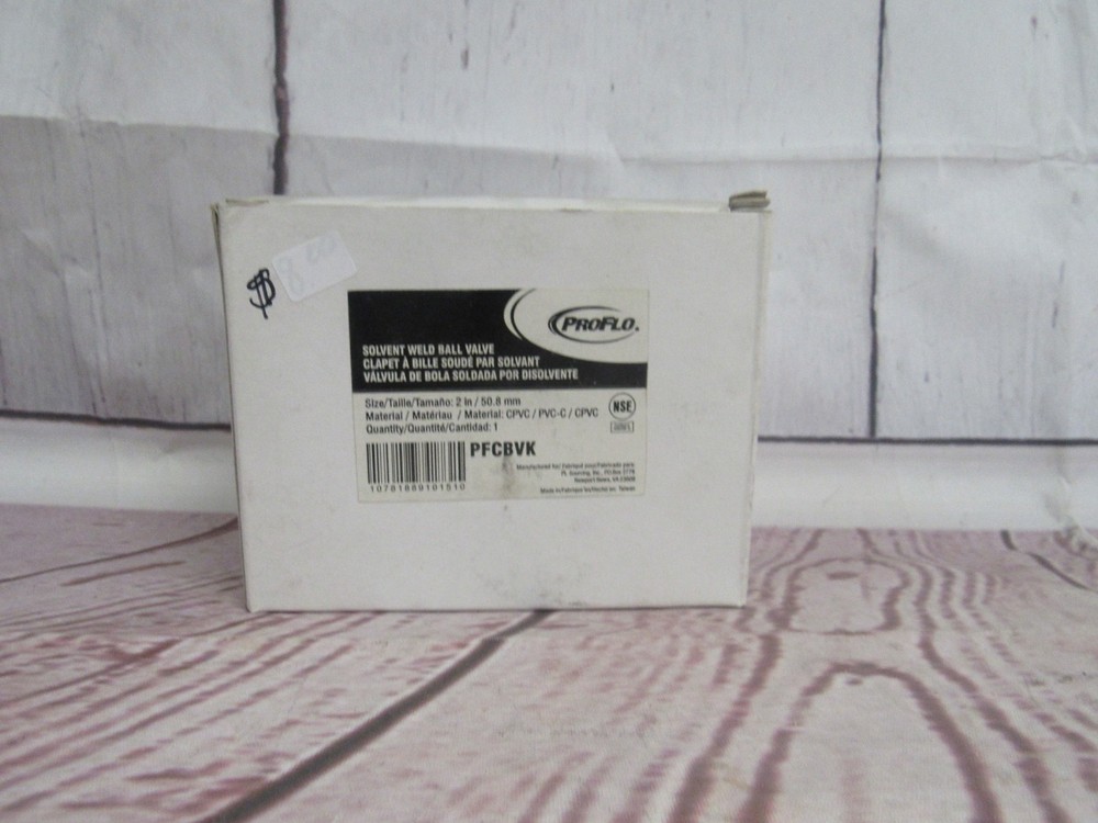 NEW ProFlo PFCBVK 2″ CPVC Solvent Weld Ball Valve 2 in. / 50.8 mm PVC-C NSF