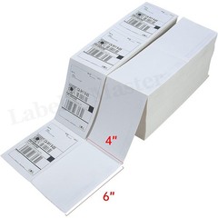4×6 Fanfold Direct Thermal Shipping Labels Perforated for Zebra & Rollo Printers
