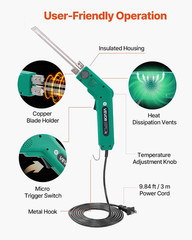 Hot Knife Foam Cutter, 200W Electric Foam Cutting Tool, 122℉ – 932℉ Adjustable S