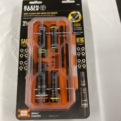 New Klein Tools 654QS KNECT Quad-16 Heavy Impact Flip Socket 6pc Set SAE/Metric