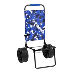 15.4×15.7in Foldable Beach Dolly, 10″ PE Solid Wheels, 69lb Steel Load Carrier