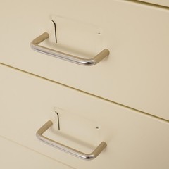 6 Drawer Beige Vertical Metal File Cabinet with Lock and Rolling Wheels for Home
