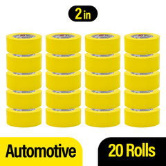 LAUCO Automotive Masking Tape 2in, 20 Rolls Yellow Painters Tape for Painting