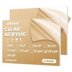 Plexiglass Sheets 1/8″ 3mm Thick – 2 Pack of 18×24 Clear Cast Acrylic Sheets …