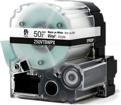 Epson LABELWORKS 250VTBWPX Black on White 2″ (50mm) Vinyl Label Tape **5-PACK**
