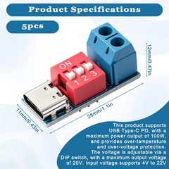 Silver Blue Pink USB C PD Trigger Board Module PD QC Decoy Tools