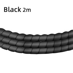 2m Spiral Cable Wire Protector Wrapping Sleeve Line Organizer Tube Cover Plastic