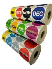 All 12 Months of the Year Inventory 2″ Labels | 12 Rolls 500/Roll (6000 Total)
