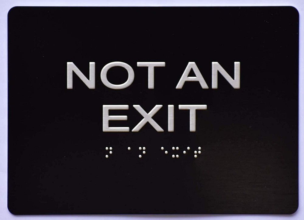 NOT an EXIT Sign Black (Aluminium, Black/Silver,Size 5×7) The Sen…-REF24-1027