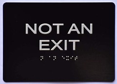 NOT an EXIT Sign Black (Aluminium, Black/Silver,Size 5×7) The Sen…-REF24-1027