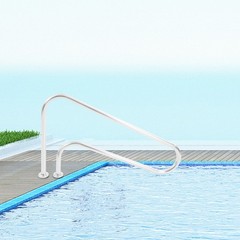 49.21*7.99*31.5in Silver 304 Stainless Steel Pool Handrail For In-ground Pools