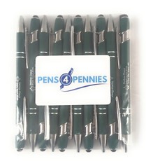 10ct Lot Misprint Metal Retractable Alpha Soft Touch Stylus Pens: FORREST GREEN