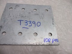 Galvanized Base Plate | 5-1/2″ W x 6″ L X 1/8″ T | 8-Holes | 5/16″ Hole Diameter