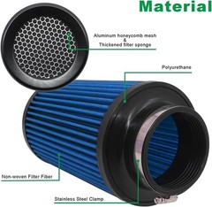 3 3.5 4 inch Cold Air Intake Filter 76mm 89mm 101mm Performance B-4in-Blue
