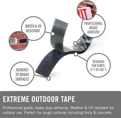 VELCRO Brand Extreme Outdoor Double Sided Mounting Tape | 14ft x 1in, Black