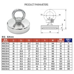 D16 + Neodymium N52 Fishing Magnets 128LBS Pulling Force Strong Round Rare Earth