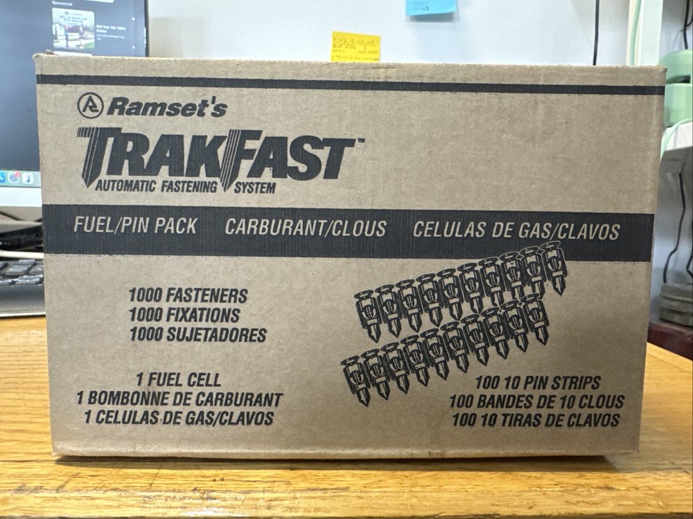 1000 pcs. RAMSET FPP034B TrakFast 3/4″ Black Pin w/ Single Fuel Cell (NEW).
