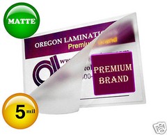 MATE/MATTE Military Card Hot Laminating Pouches 2-5/8 x 3-7/8 [pk of 100] 5 Mil