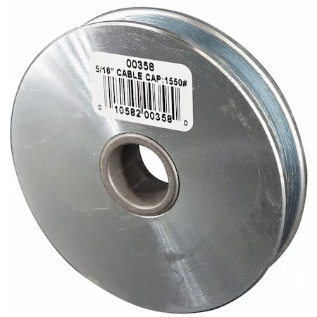 Sheave, Wire Rope, 5/16 In Max Cable Size, 1, 550 Lb Max Load, Zinc Plated,