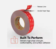 3M VHB RP+060GF Gray Tape on a Film Liner 6.625″ x 40 Yards