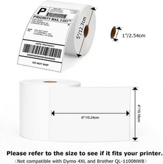 4×6″ Direct Thermal Shipping Labels Self-Adhesive Paper,500-2000 Label Per Roll
