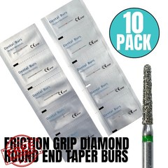 Spark Dental FG Round End Taper Burs Green 856-016 (10pk)
