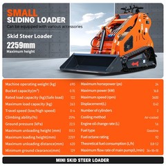 Mini Skid Steer 22HP Twin cylinder Tracked Loader with Attachment Rotarydri